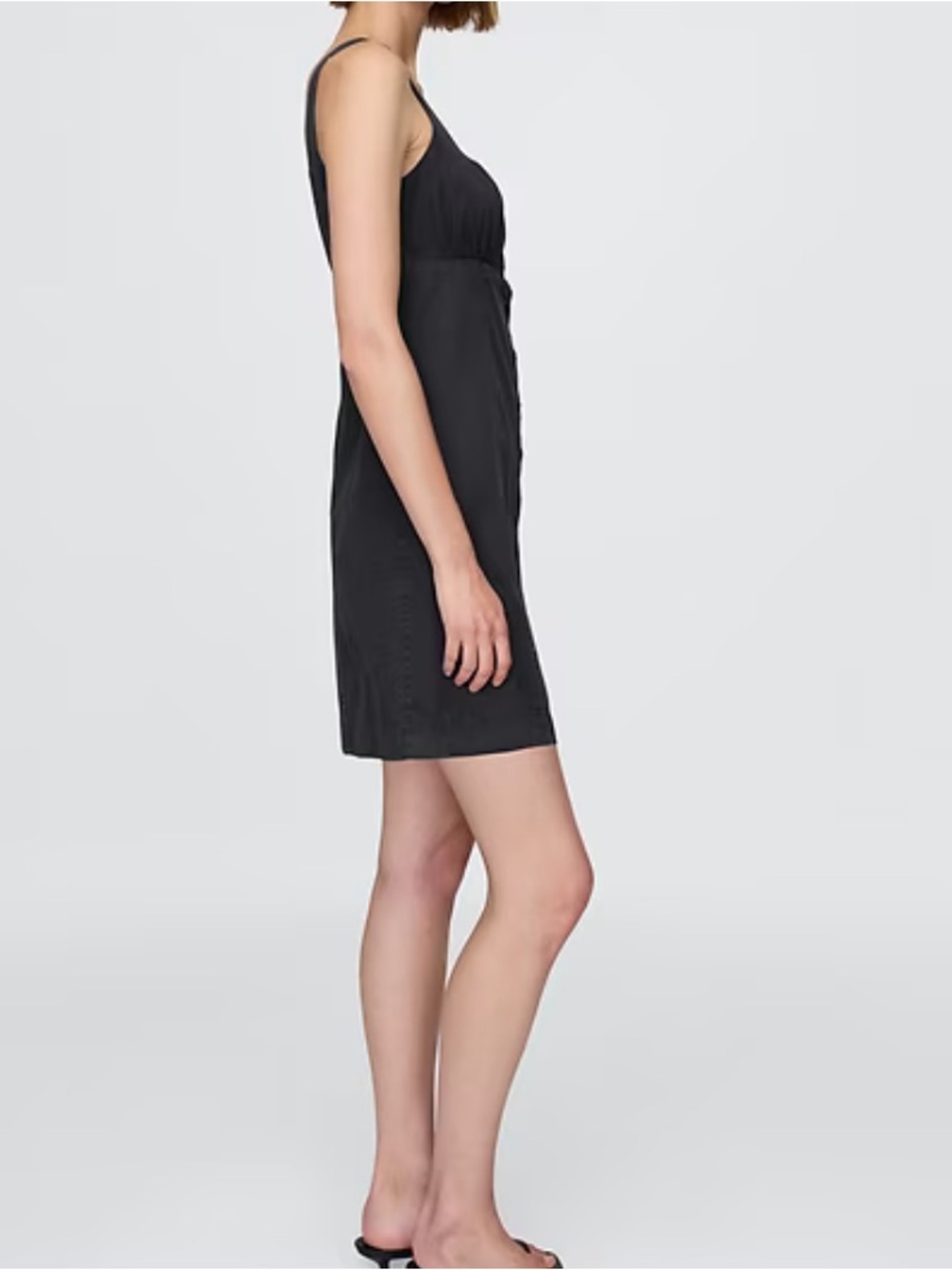 Shirred Button-Front Dress - Picture 2 of 8